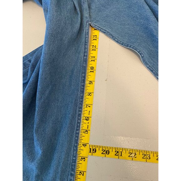 Robbie Bee Denim Button-Down Dress Short Sleeve 100% Cotton Blue Size 14 - Picture 12 of 12